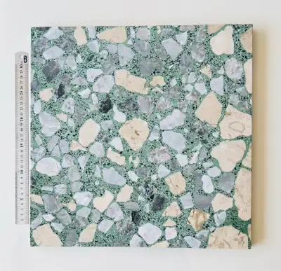 Alanya Ceppo Green Cream Grey Terrazzo