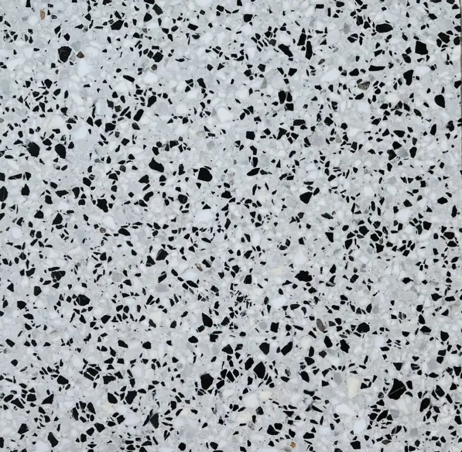 Alanya Dolomite White &amp; Black 0708 Terrazzo