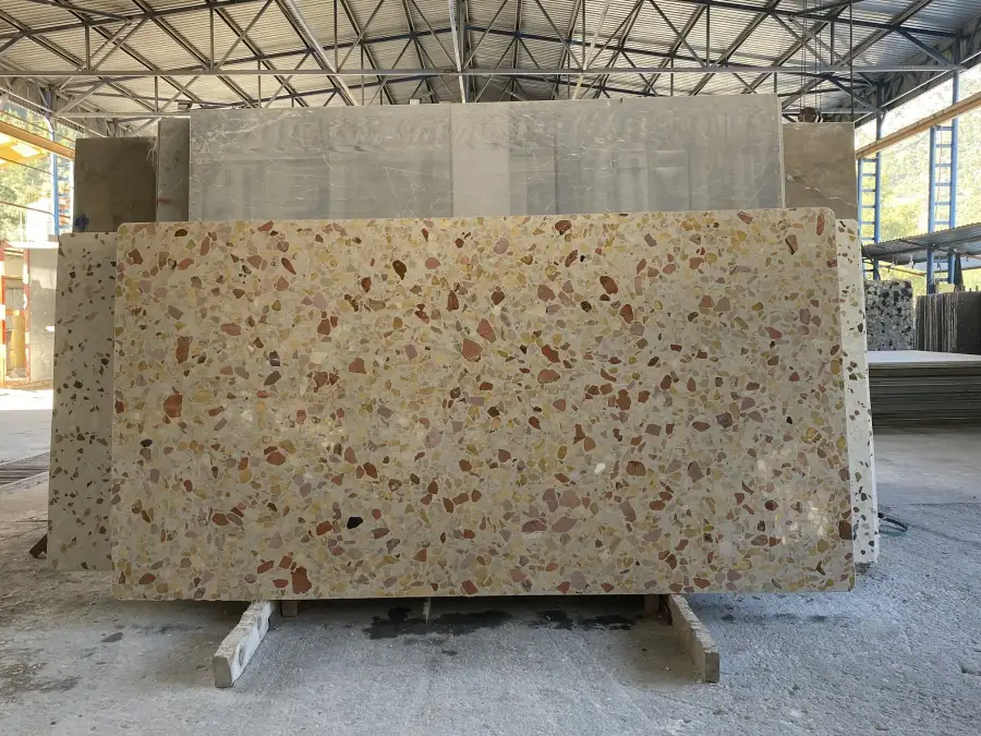 Alanya Ceppo Cream Yellow Red Terrazzo