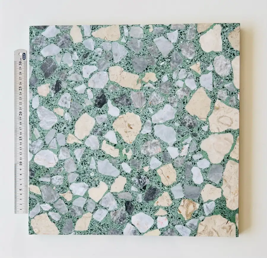 Alanya Ceppo Green Cream Grey Terrazzo